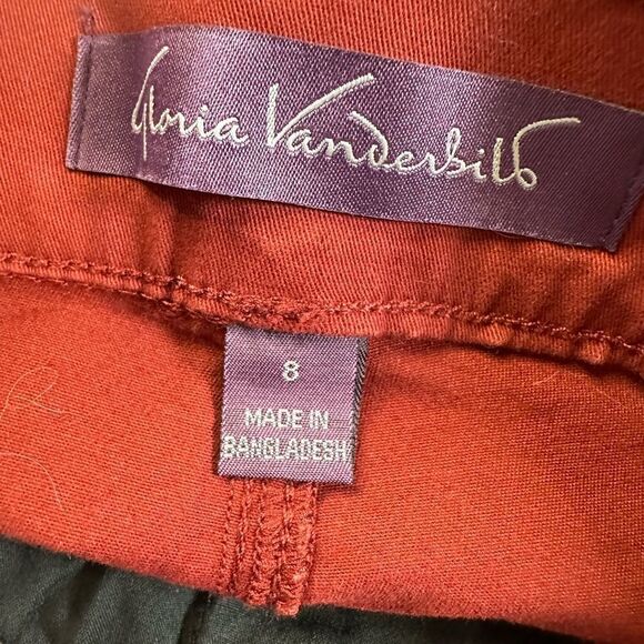 NWT Gloria Vanderbilt Women’s Red Pull On Wide Leg Crop Pants - Size 8 - Picture 4 of 12